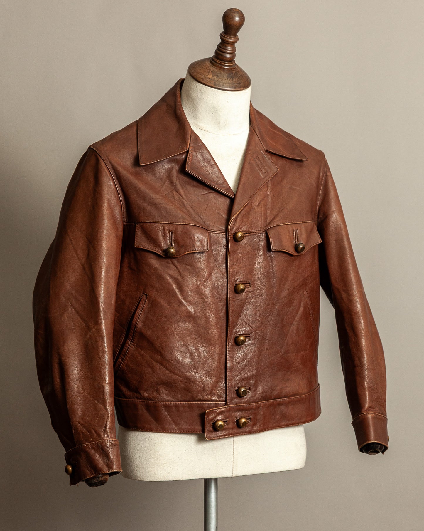 Vintage 1940s Sartoria P. Zanghieri Italian Leather Jacket