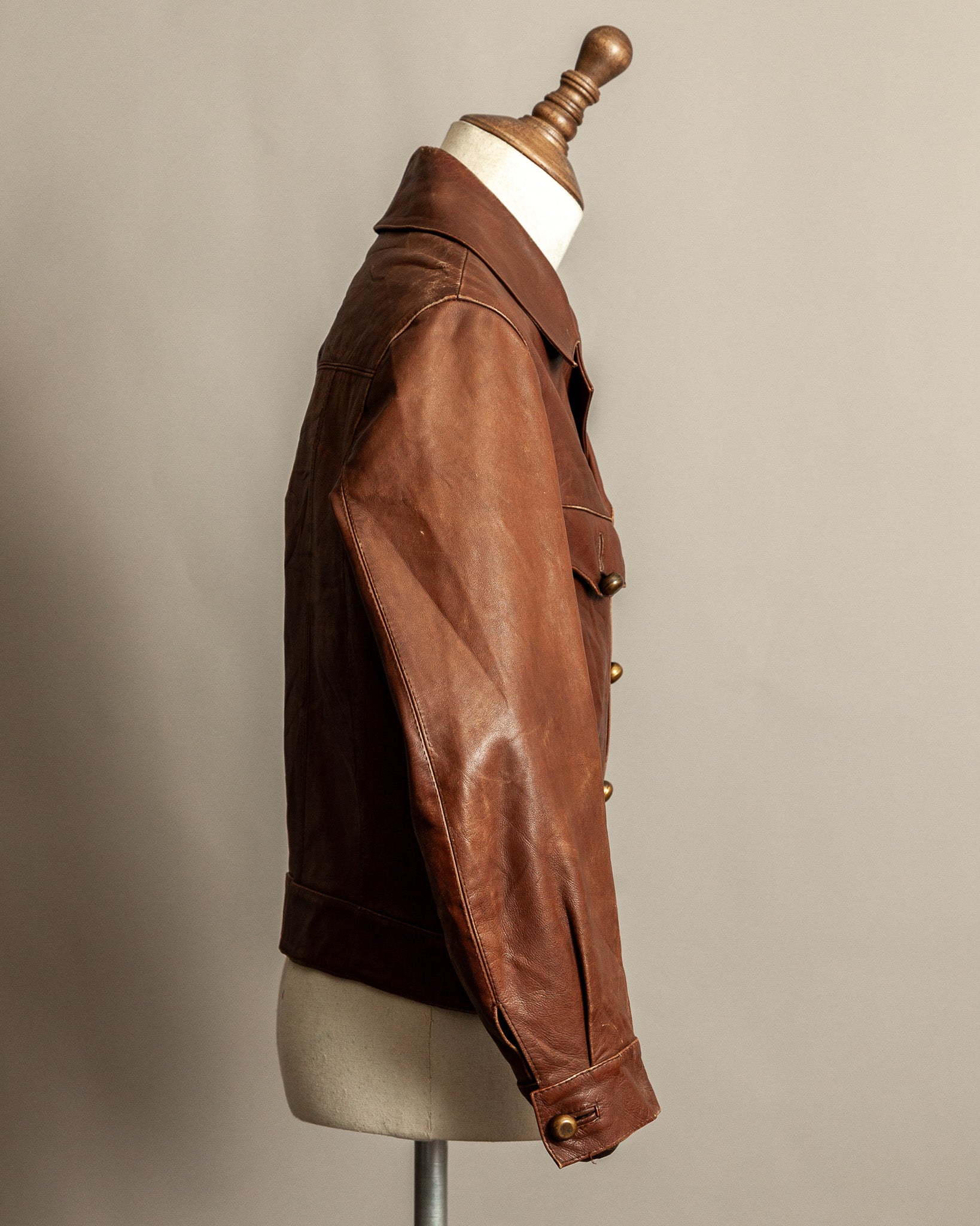 Vintage 1940s Sartoria P. Zanghieri Italian Leather Jacket