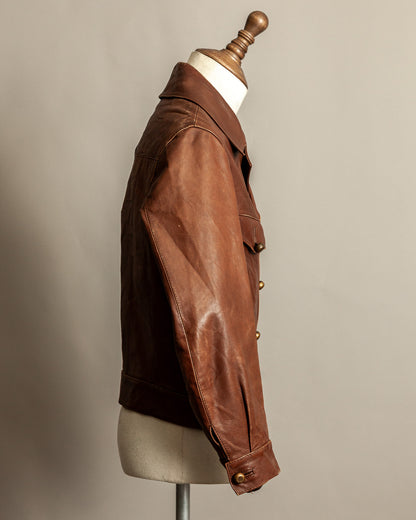 Vintage 1940s Sartoria P. Zanghieri Italian Leather Jacket