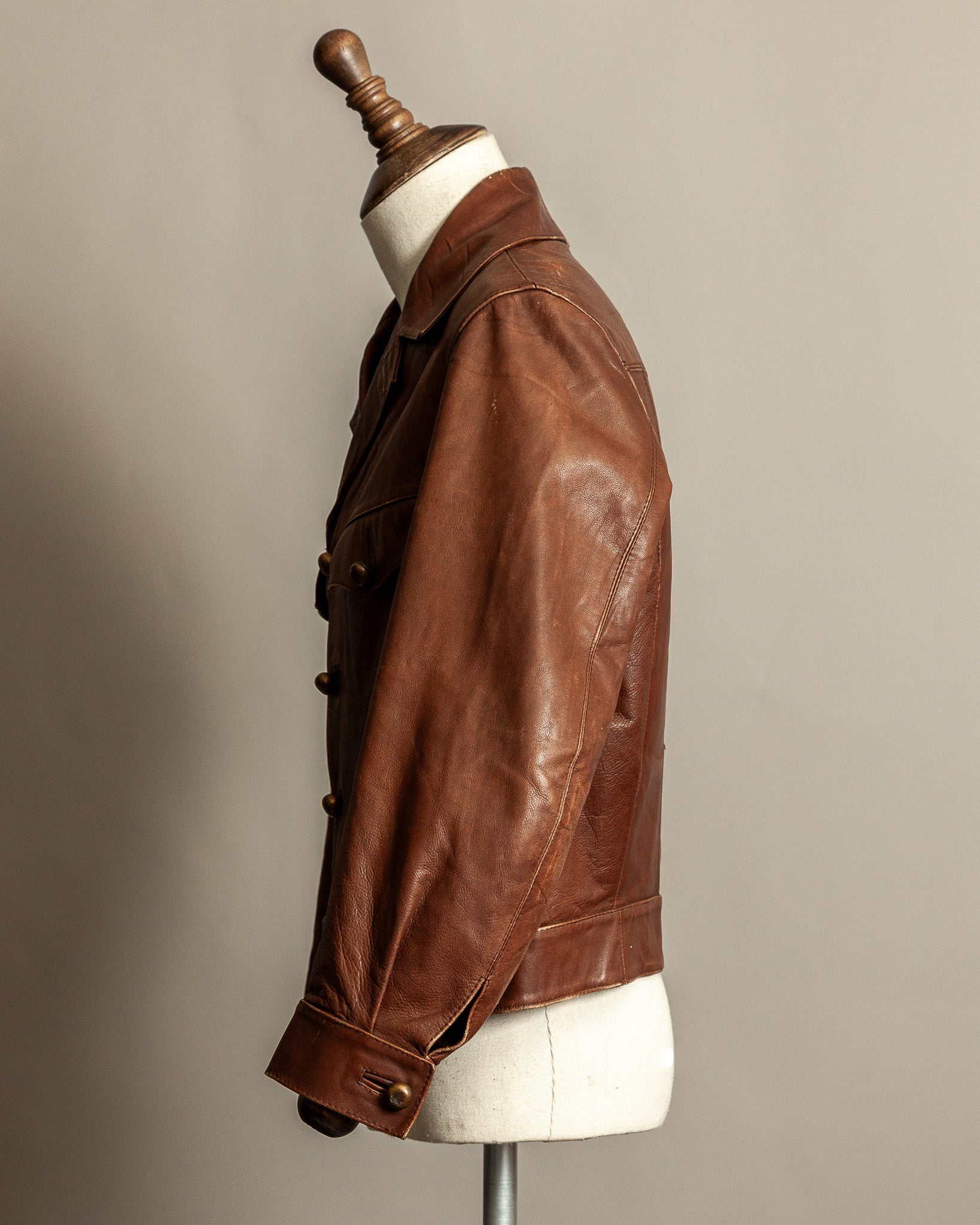 Vintage 1940s Sartoria P. Zanghieri Italian Leather Jacket