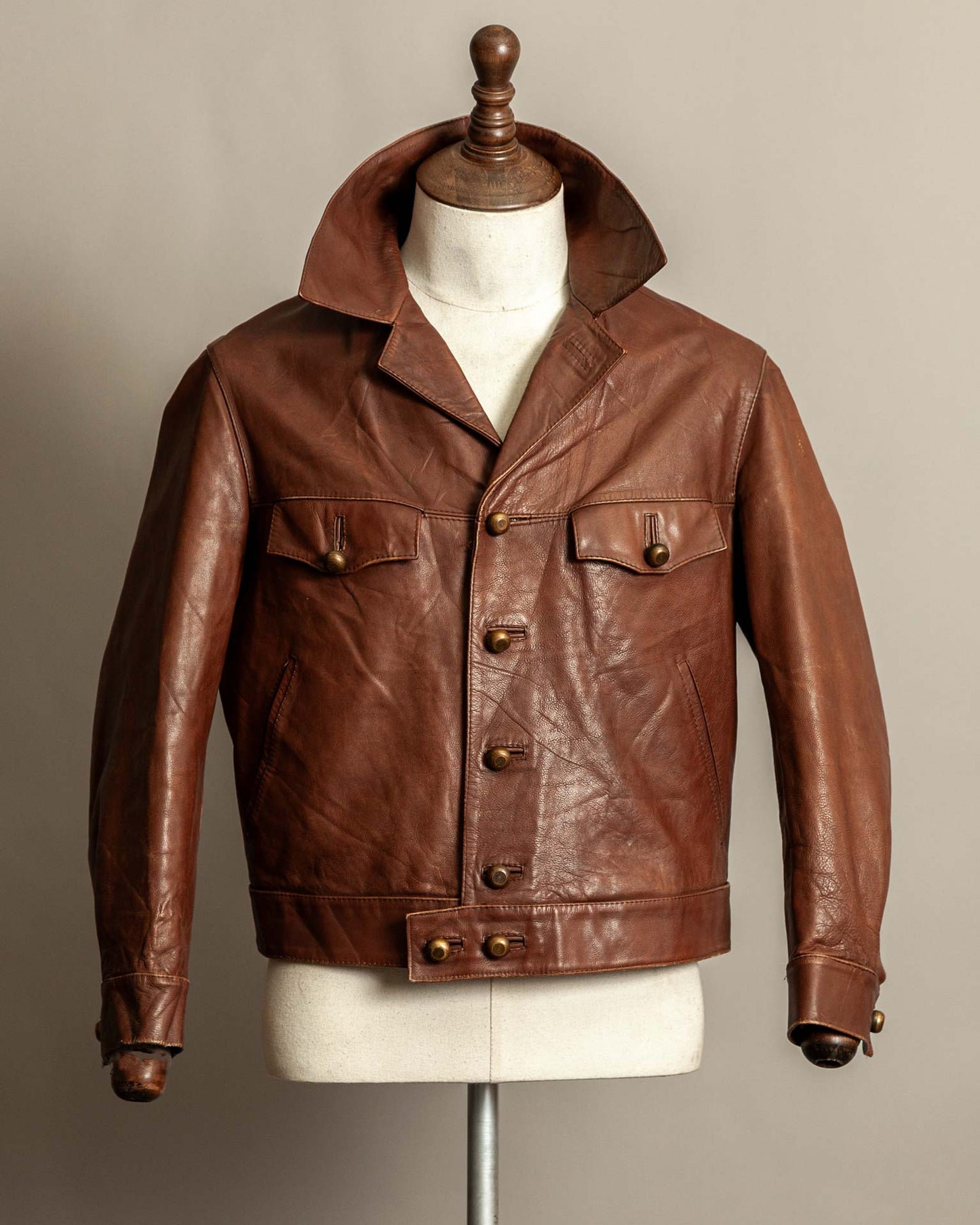 Vintage 1940s Sartoria P. Zanghieri Italian Leather Jacket