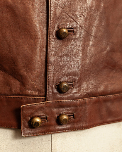 Vintage 1940s Sartoria P. Zanghieri Italian Leather Jacket