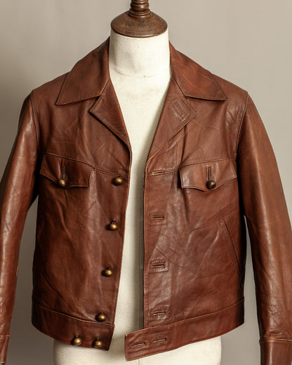 Vintage 1940s Sartoria P. Zanghieri Italian Leather Jacket