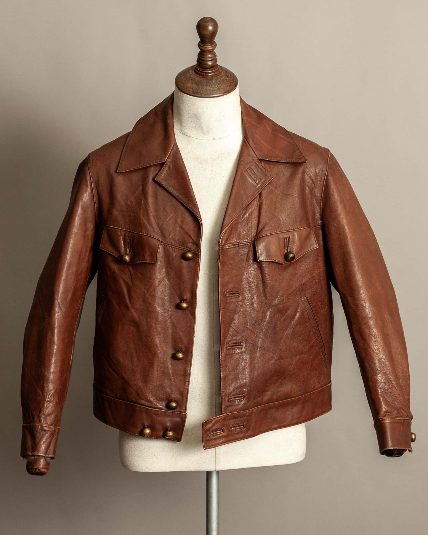 Vintage 1940s Sartoria P. Zanghieri Italian Leather Jacket