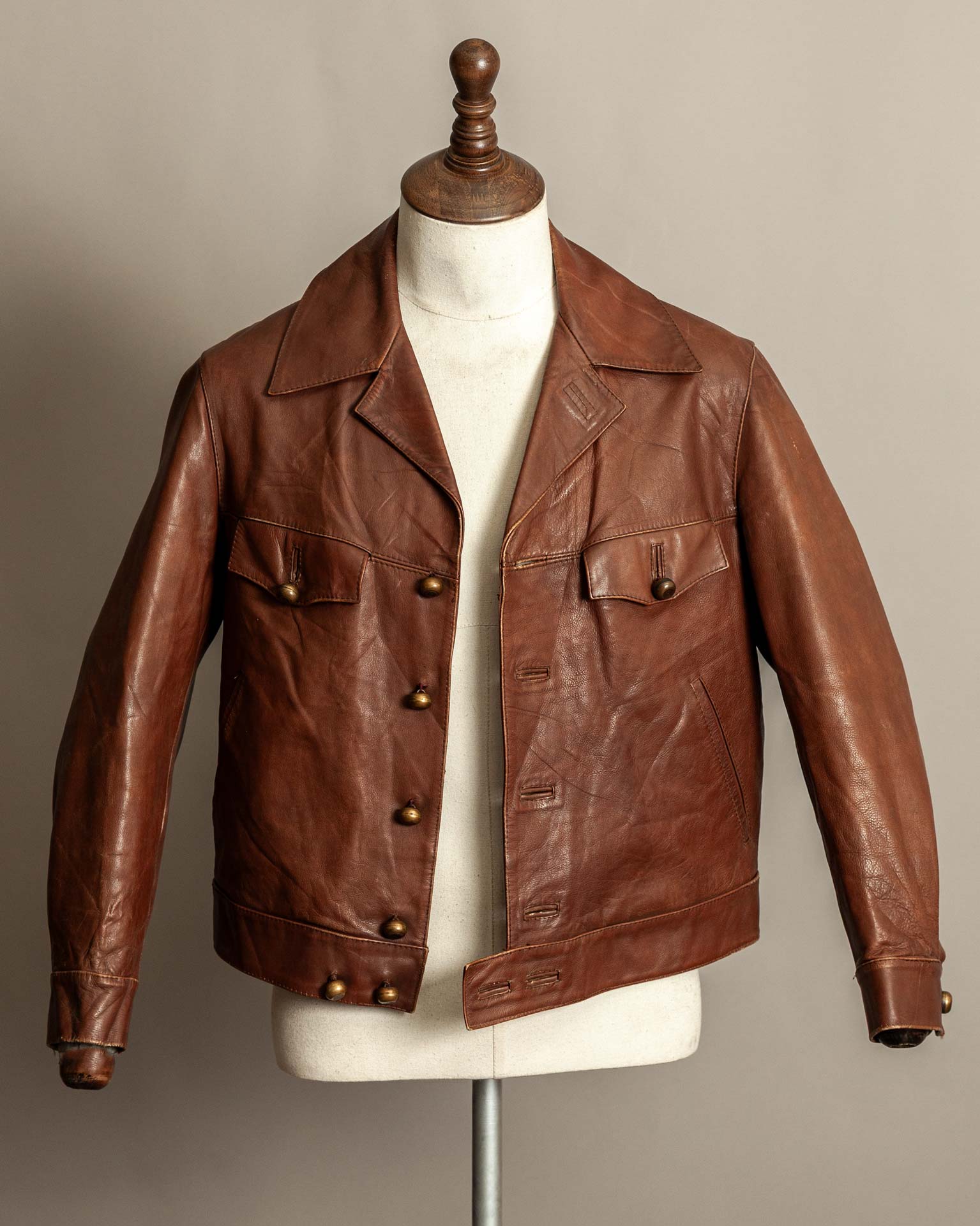 Vintage 1940s Sartoria P. Zanghieri Italian Leather Jacket