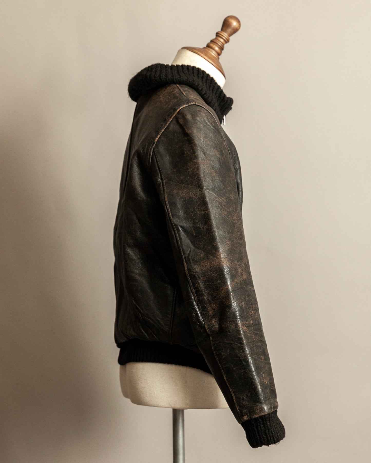 1950s West German Vintage Leather Blouson Jacket - Medium (42)