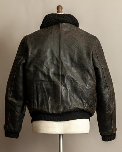 1950s West German Vintage Leather Blouson Jacket - Medium (42)