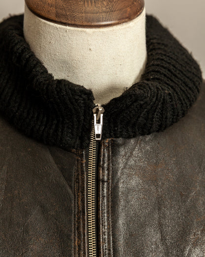 1950s West German Vintage Leather Blouson Jacket - Medium (42)