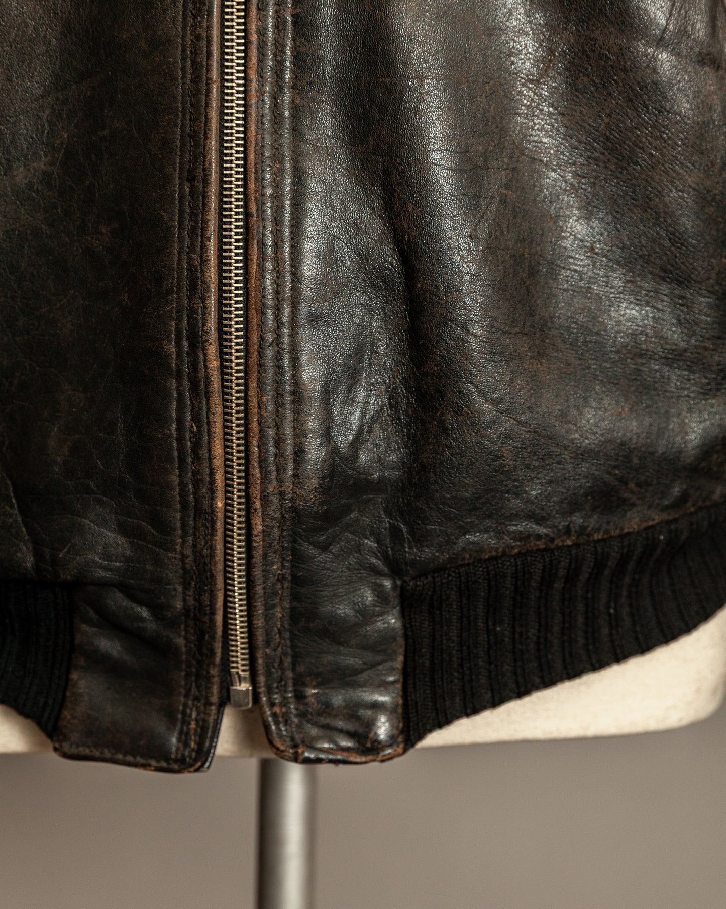 1950s West German Vintage Leather Blouson Jacket - Medium (42)