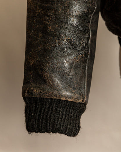 1950s West German Vintage Leather Blouson Jacket - Medium (42)