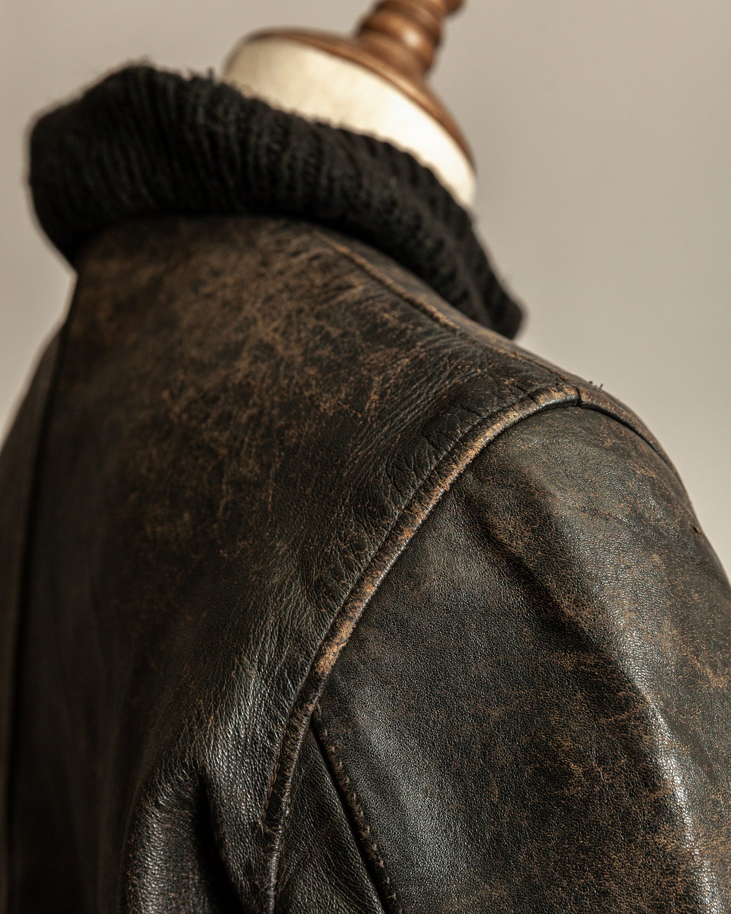 1950s West German Vintage Leather Blouson Jacket - Medium (42)