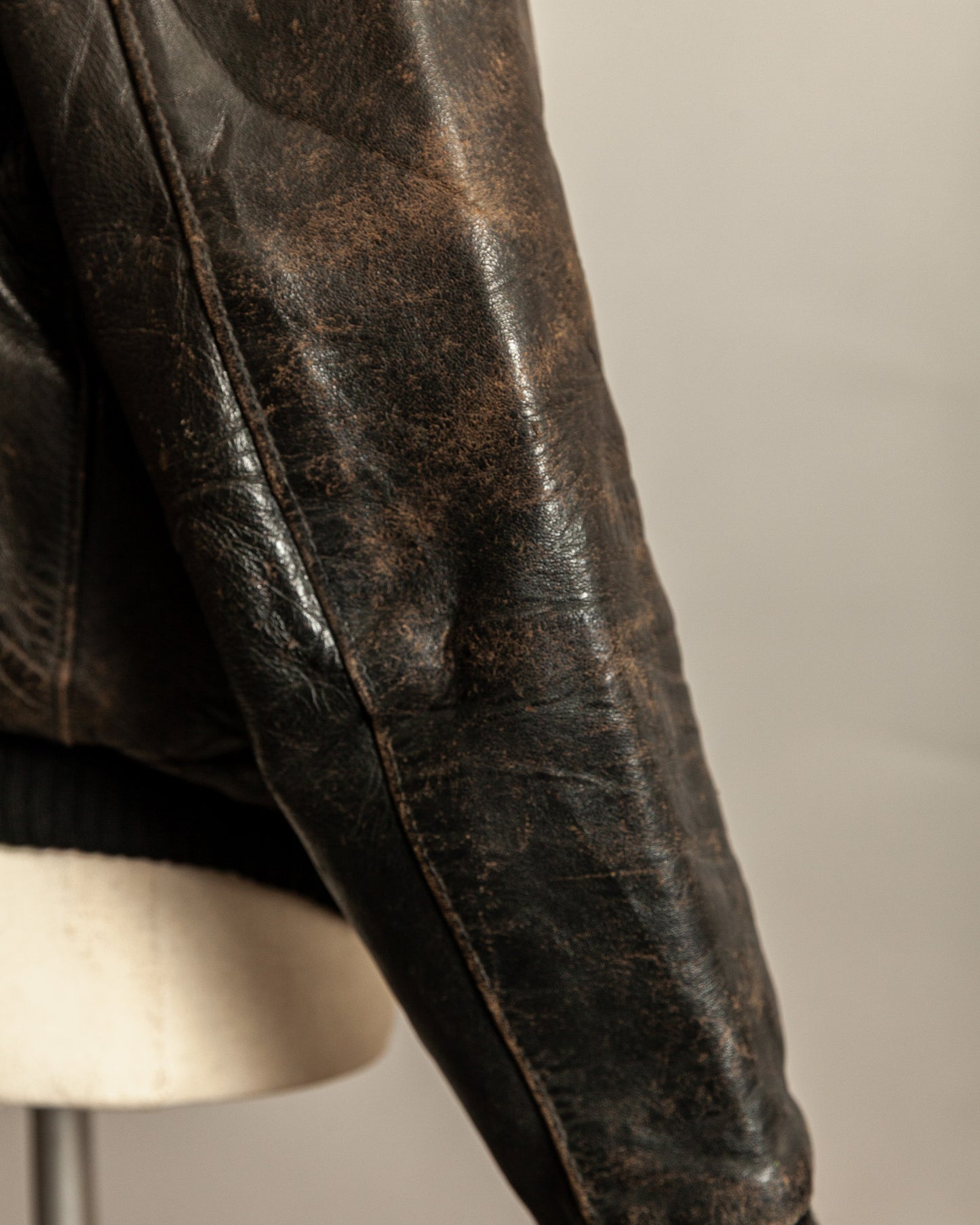 1950s West German Vintage Leather Blouson Jacket - Medium (42)