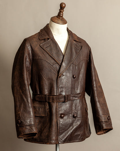 1930s French Horsehide Leather Trench Coat - Medium (42)