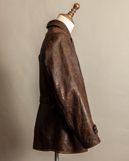 1930s French Horsehide Leather Trench Coat - Medium (42)