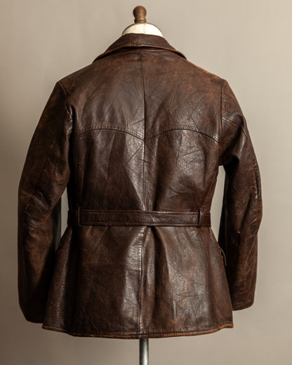 1930s French Horsehide Leather Trench Coat - Medium (42)