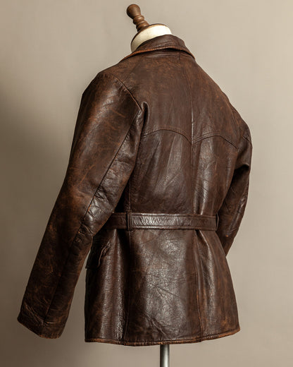 1930s French Horsehide Leather Trench Coat - Medium (42)
