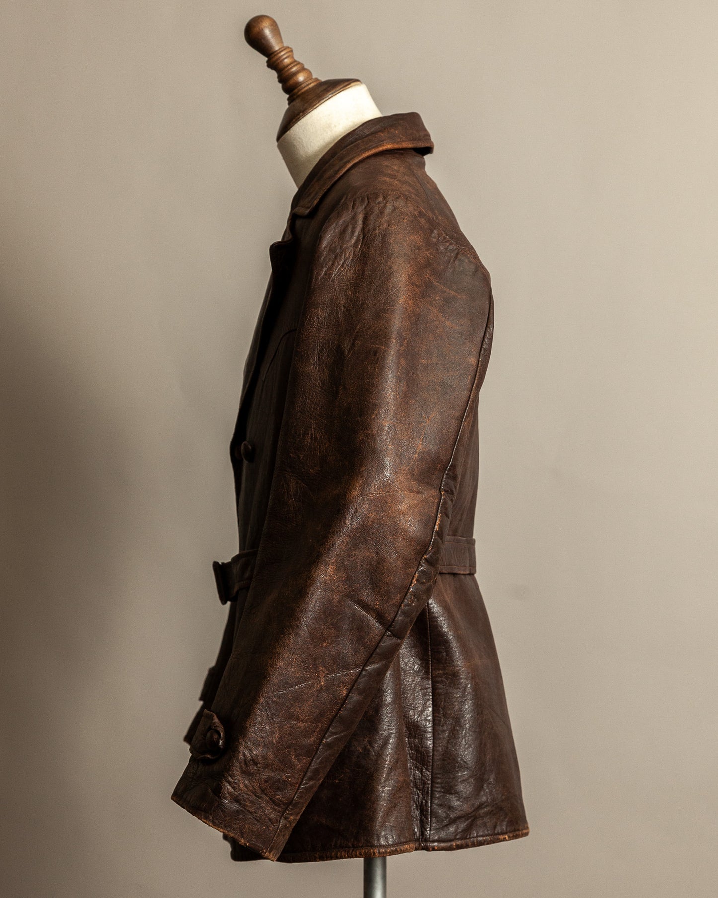 1930s French Horsehide Leather Trench Coat - Medium (42)