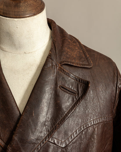 1930s French Horsehide Leather Trench Coat - Medium (42)