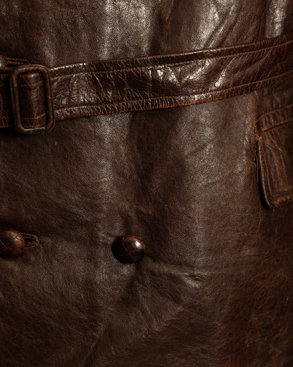 1930s French Horsehide Leather Trench Coat - Medium (42)