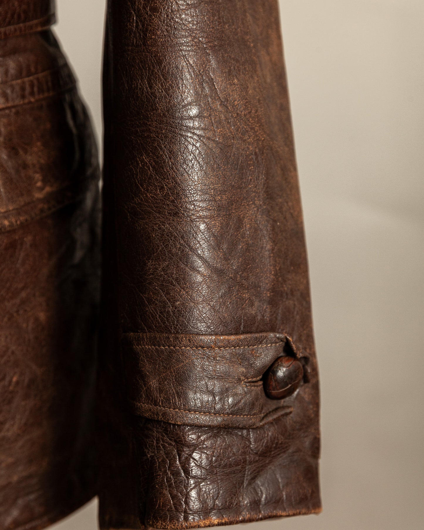 1930s French Horsehide Leather Trench Coat - Medium (42)