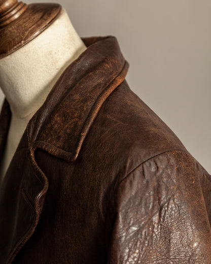 1930s French Horsehide Leather Trench Coat - Medium (42)