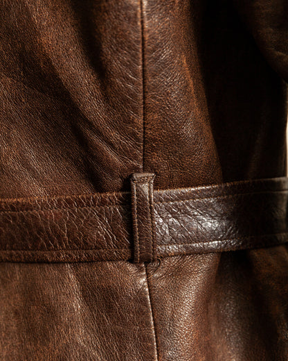 1930s French Horsehide Leather Trench Coat - Medium (42)