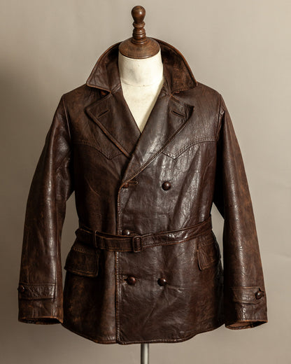 1930s French Horsehide Leather Trench Coat - Medium (42)