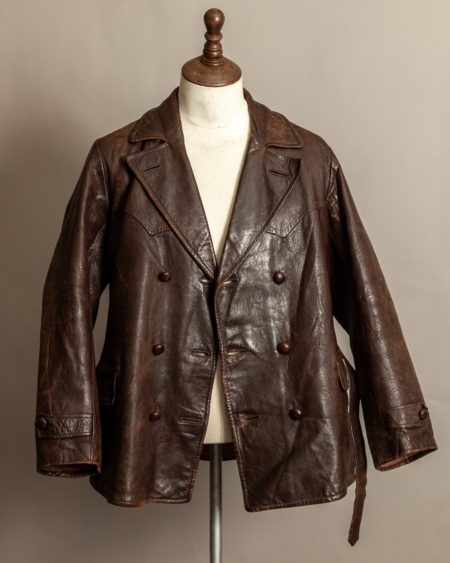 1930s French Horsehide Leather Trench Coat - Medium (42)