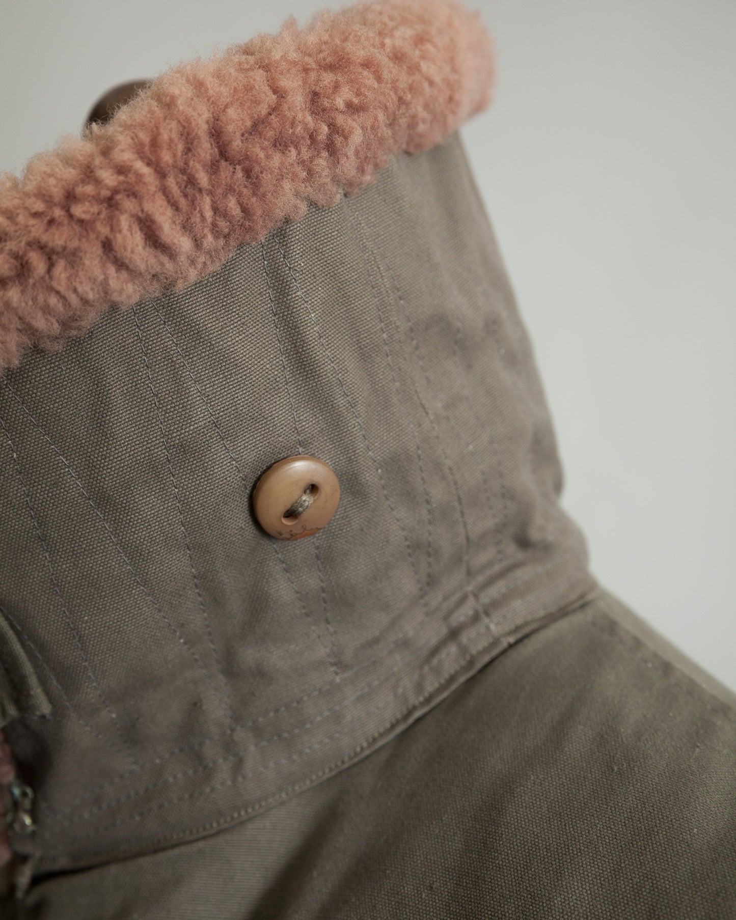 Vintage Swedish Army M1909 Shearling-Lined Field Coat – Size 46 (XL