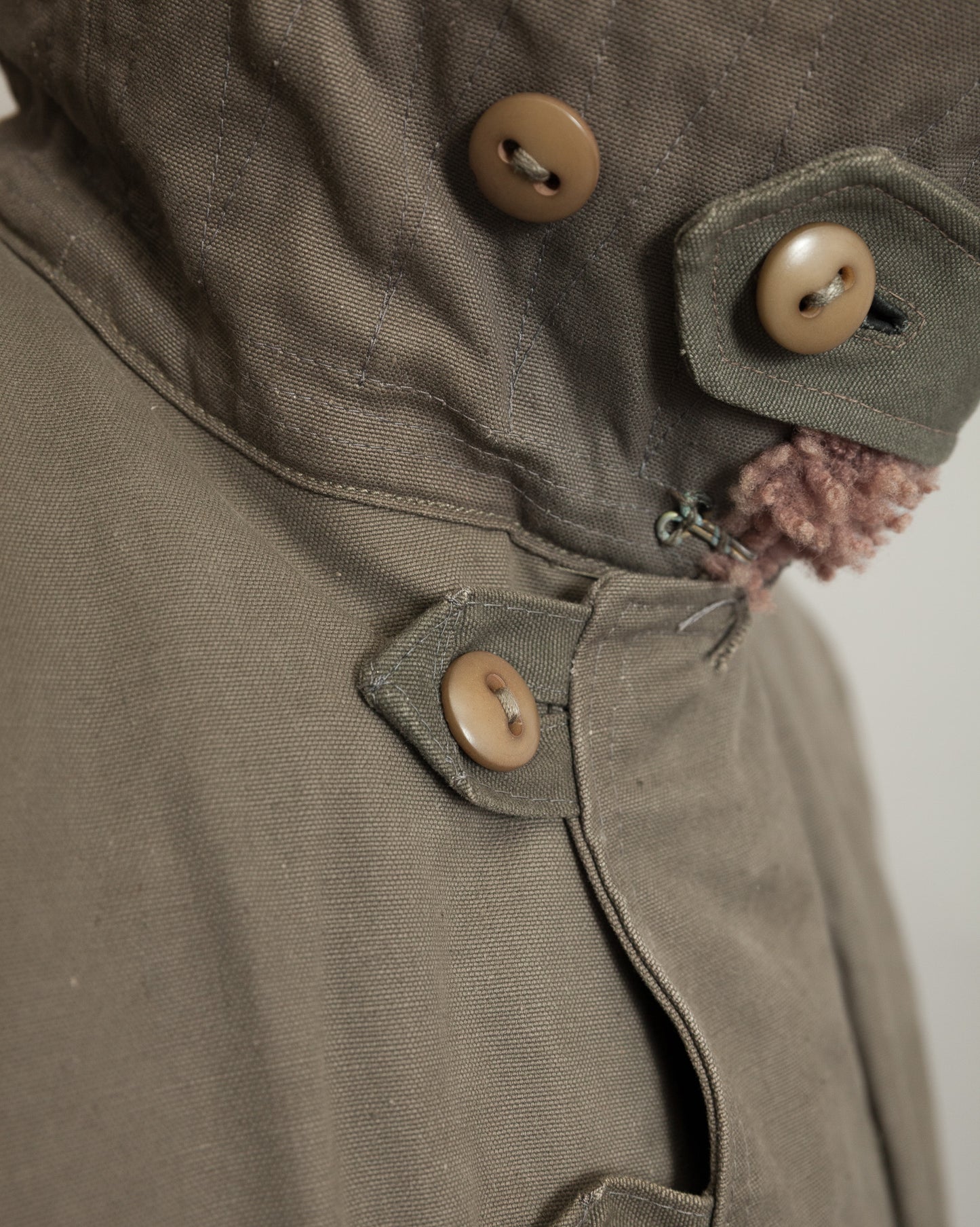 Vintage Swedish Army M1909 Shearling-Lined Field Coat – Size 46 (XL