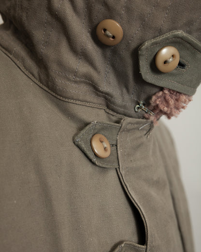 Vintage Swedish Army M1909 Shearling-Lined Field Coat – Size 46 (XL