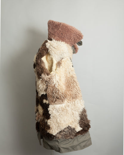 Vintage Swedish Army M1909 Shearling-Lined Field Coat – Size 46 (XL