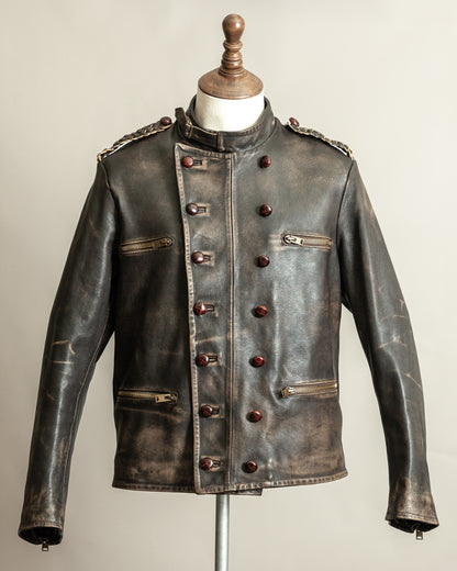 Vintage 1990s Replay Military Luftwaffe-Style Leather Jacket – Large (42)