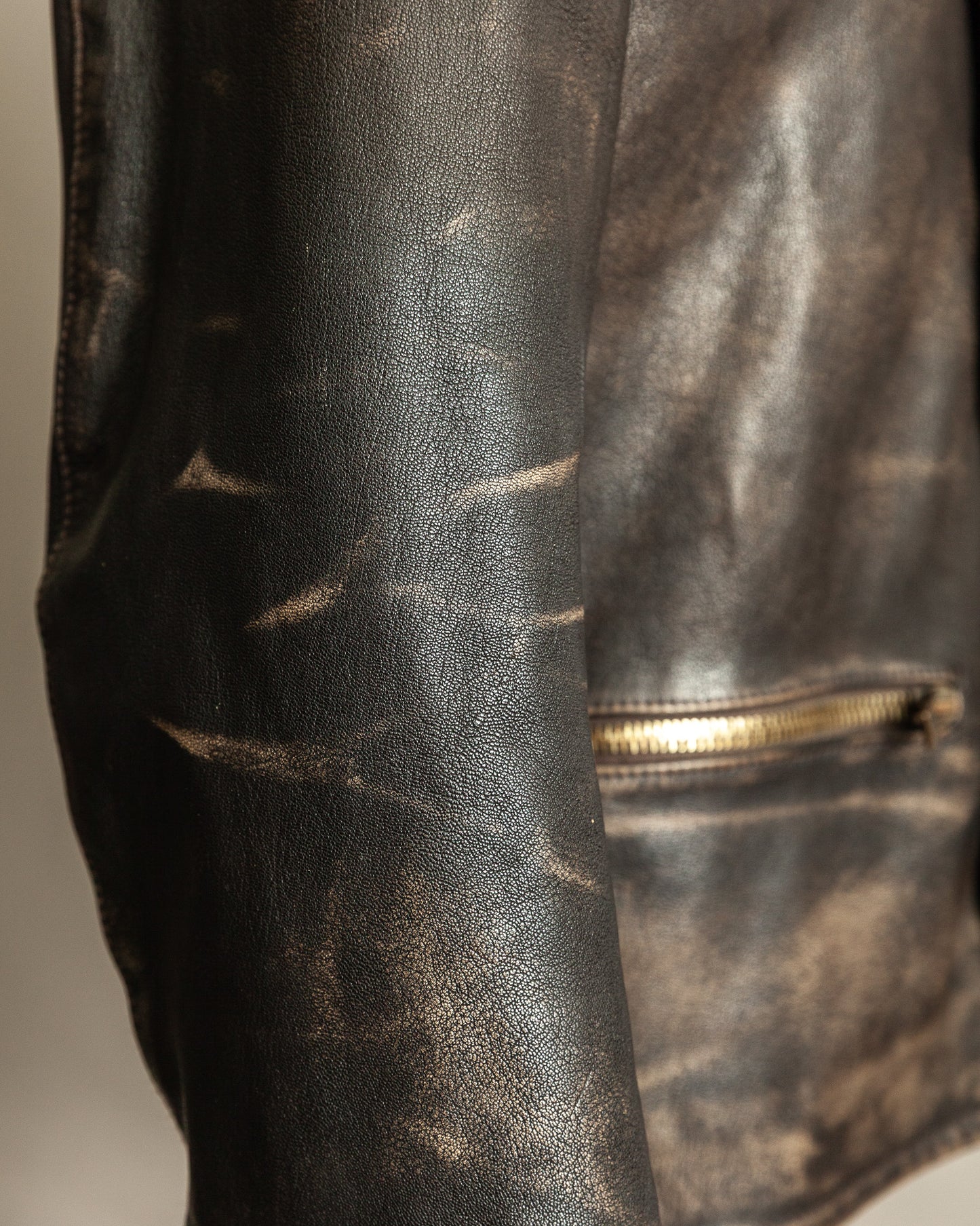 Vintage 1990s Replay Military Luftwaffe-Style Leather Jacket – Large (42)