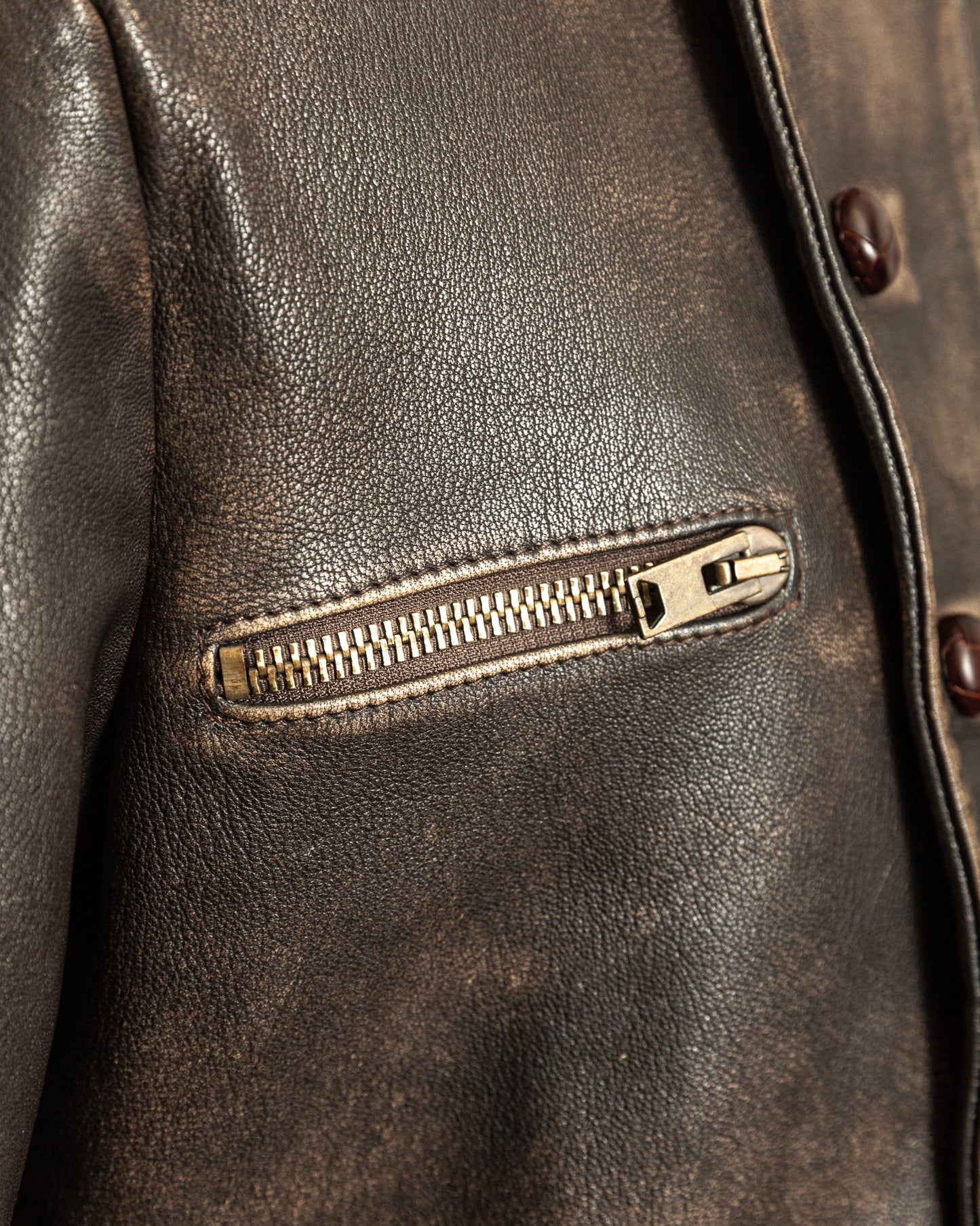 Vintage 1990s Replay Military Luftwaffe-Style Leather Jacket – Large (42)