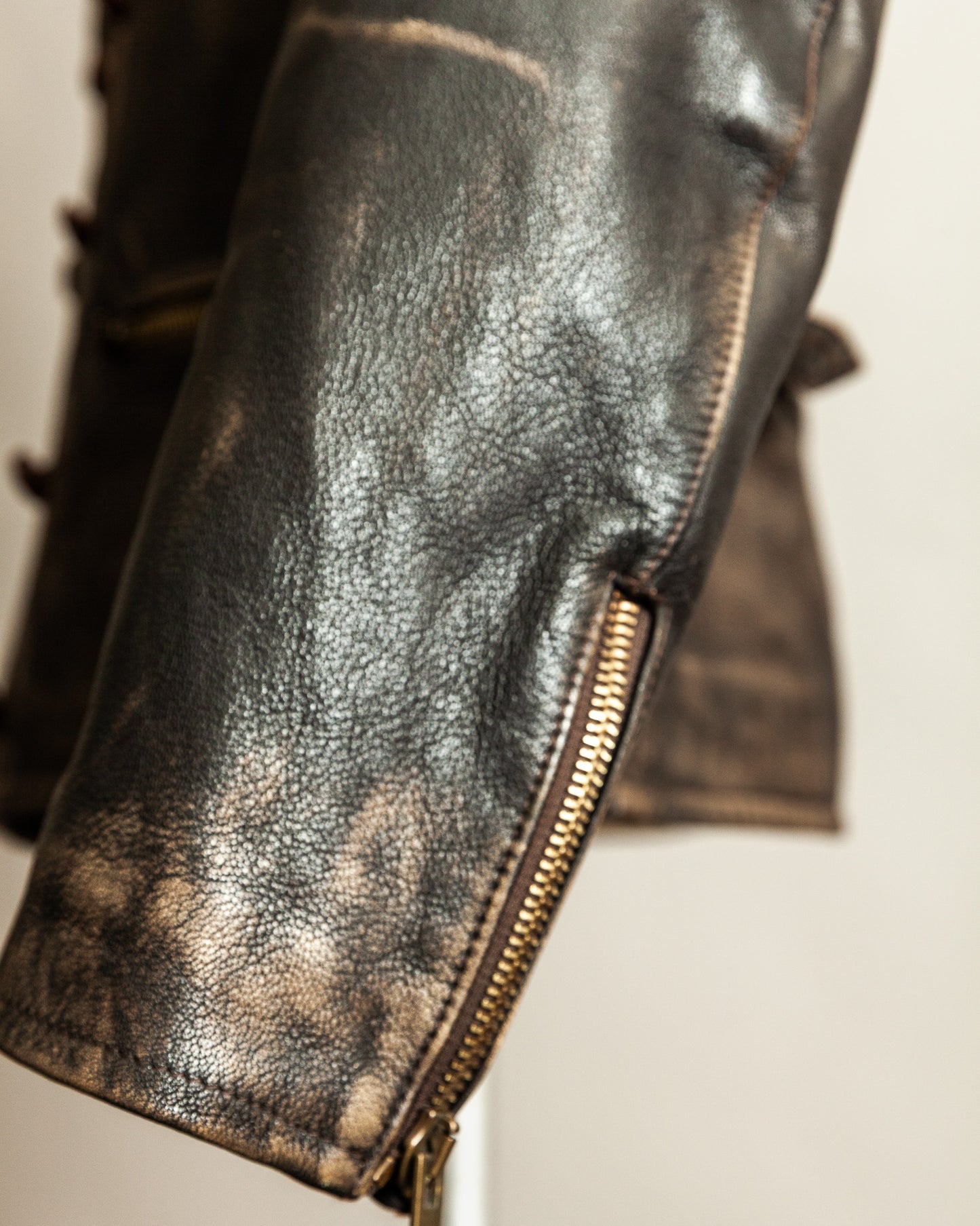 Vintage 1990s Replay Military Luftwaffe-Style Leather Jacket – Large (42)