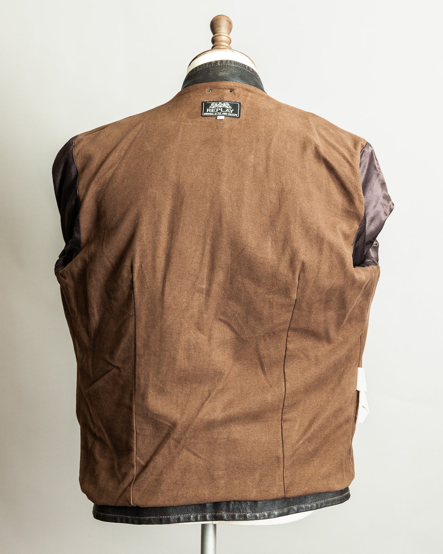 Vintage 1990s Replay Military Luftwaffe-Style Leather Jacket – Large (42)