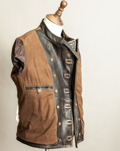 Vintage 1990s Replay Military Luftwaffe-Style Leather Jacket – Large (42)