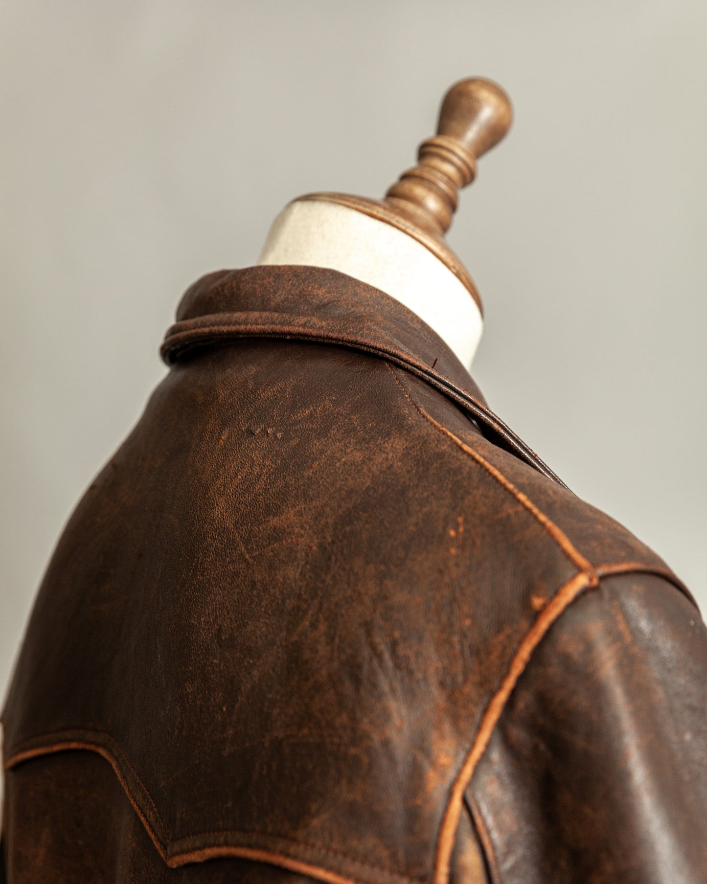 Vintage 1940s French Leather Motorist Car Coat Belted Jacket Medium (42)