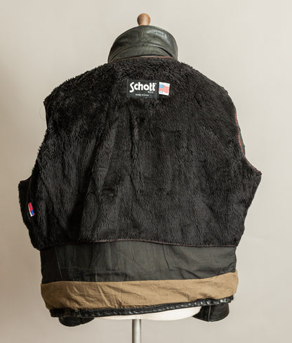 Vintage 1990s Schott NYC 693 Highwayman Leather Jacket USA Made – Size 52 (2XL)