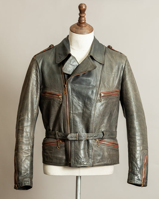 Vintage Late 1940s–1950s Haelson Motorcycle Leather Jacket– Small (38–40)