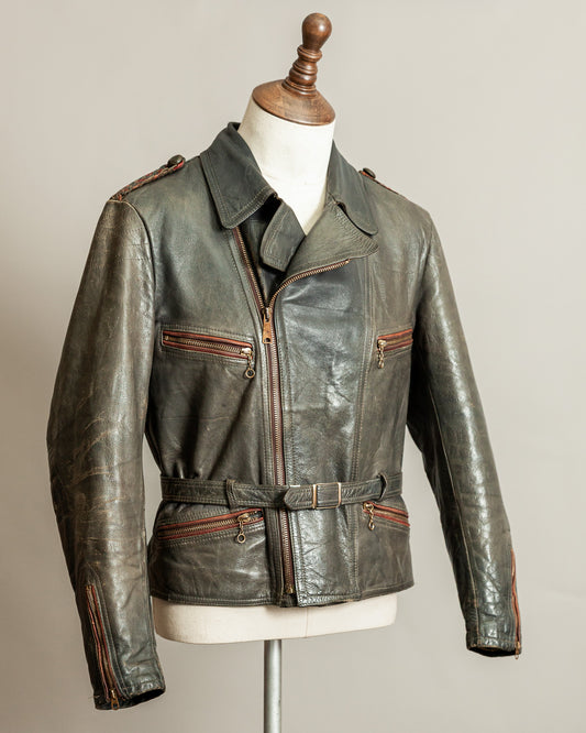 Vintage Late 1940s–1950s Haelson Motorcycle Leather Jacket– Small (38–40)