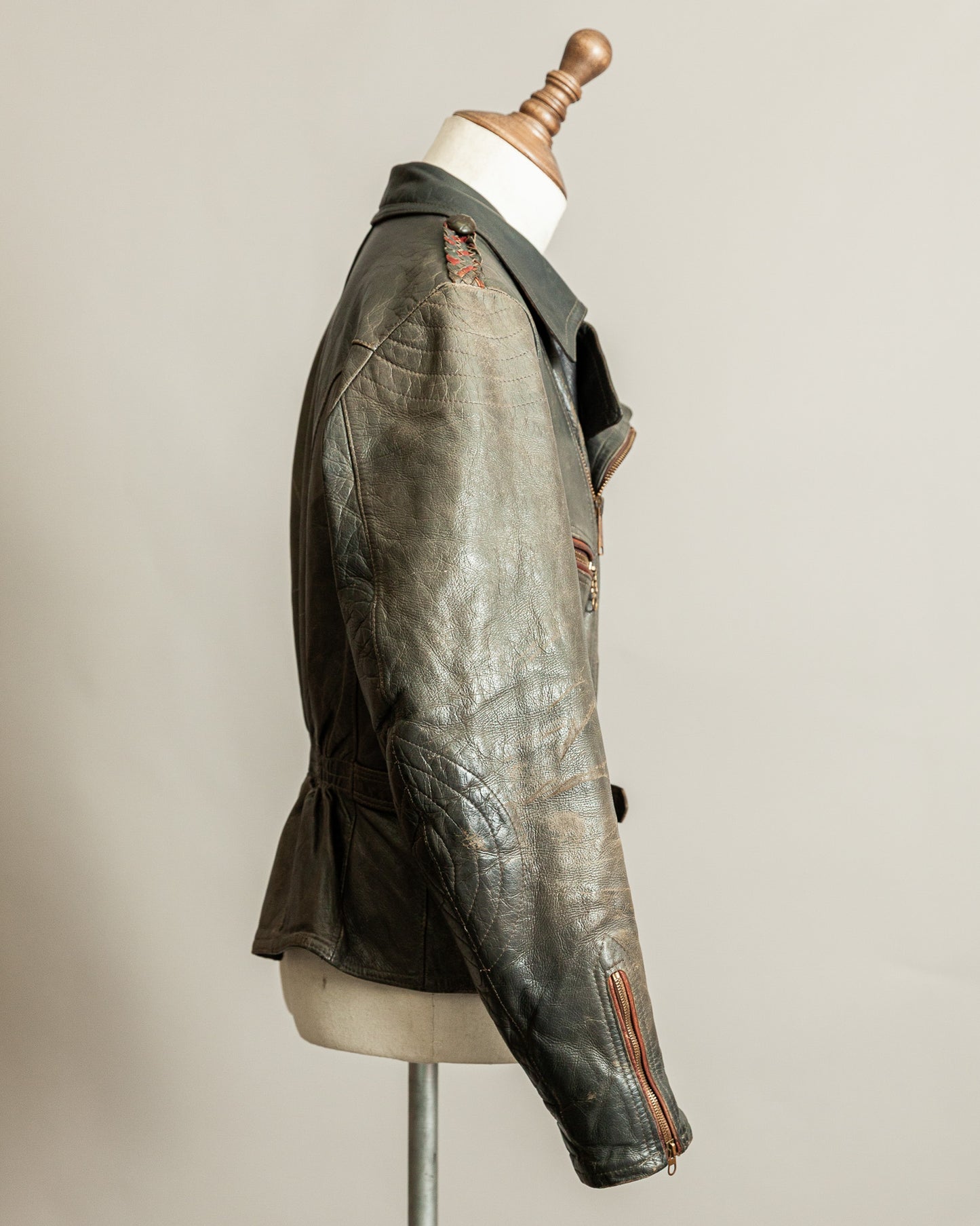 Vintage Late 1940s–1950s Haelson Motorcycle Leather Jacket– Small (38–40)