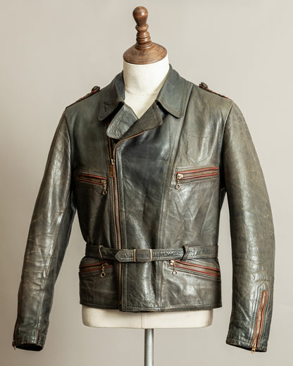 Vintage Late 1940s–1950s Haelson Motorcycle Leather Jacket– Small (38–40)