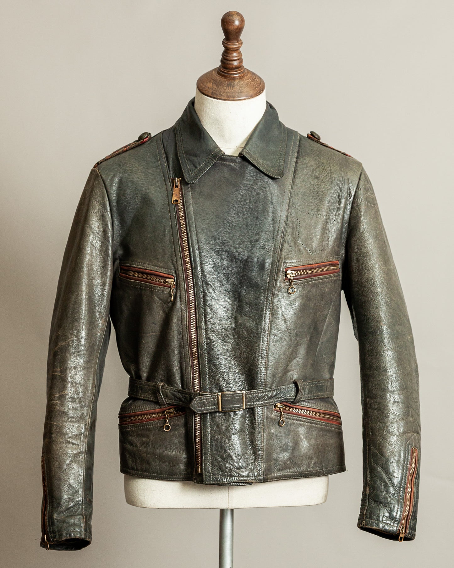 Vintage Late 1940s–1950s Haelson Motorcycle Leather Jacket– Small (38–40)