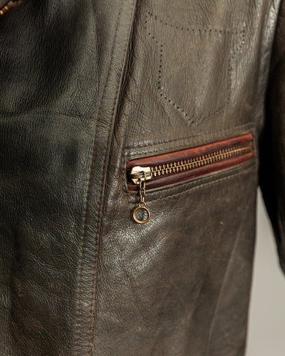 Vintage Late 1940s–1950s Haelson Motorcycle Leather Jacket– Small (38–40)