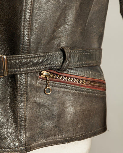 Vintage Late 1940s–1950s Haelson Motorcycle Leather Jacket– Small (38–40)