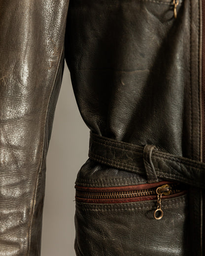 Vintage Late 1940s–1950s Haelson Motorcycle Leather Jacket– Small (38–40)