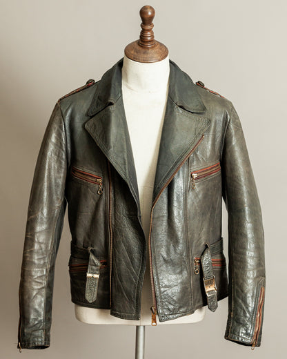 Vintage Late 1940s–1950s Haelson Motorcycle Leather Jacket– Small (38–40)