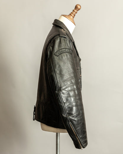 Vintage 1990s Diesel “U.S. State Guard” Leather Biker Jacket – Large (44)